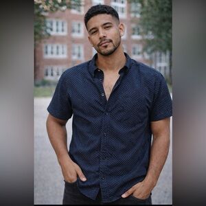 Men's Classic Navy Button-Down Shirt